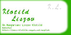 klotild liszov business card